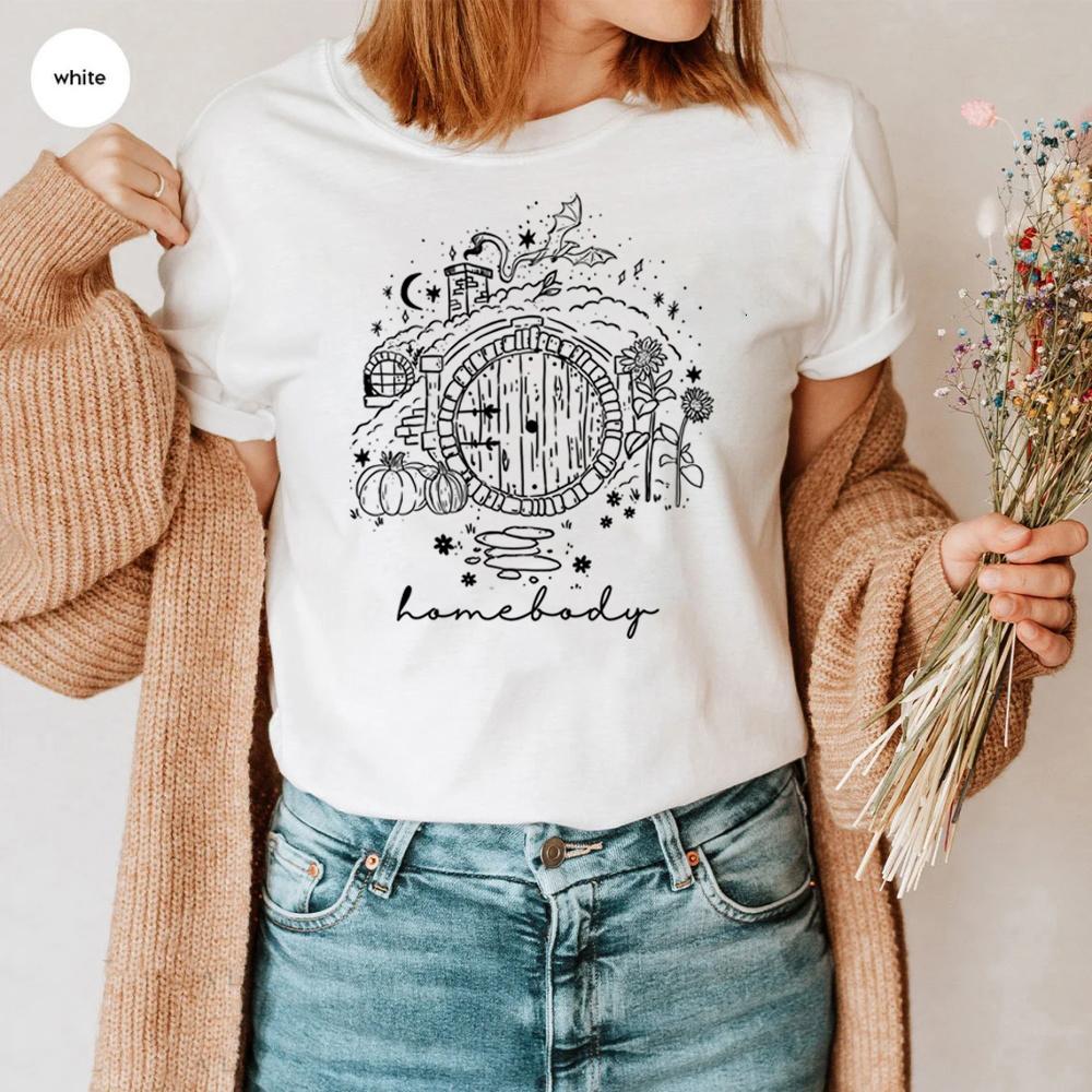 

LOTR Tshirt Vintage Homebody Shirt The Shire Wizard Shirts Home of The Second Breakfast Tees Trendy Short Sleeve Tees LOTR Gift S
