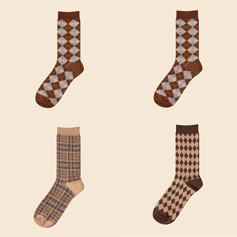 

4 пары женских шерстяных кашемировых женских толстых зимних носков теплые мягкие однотонные повседневные носки One size