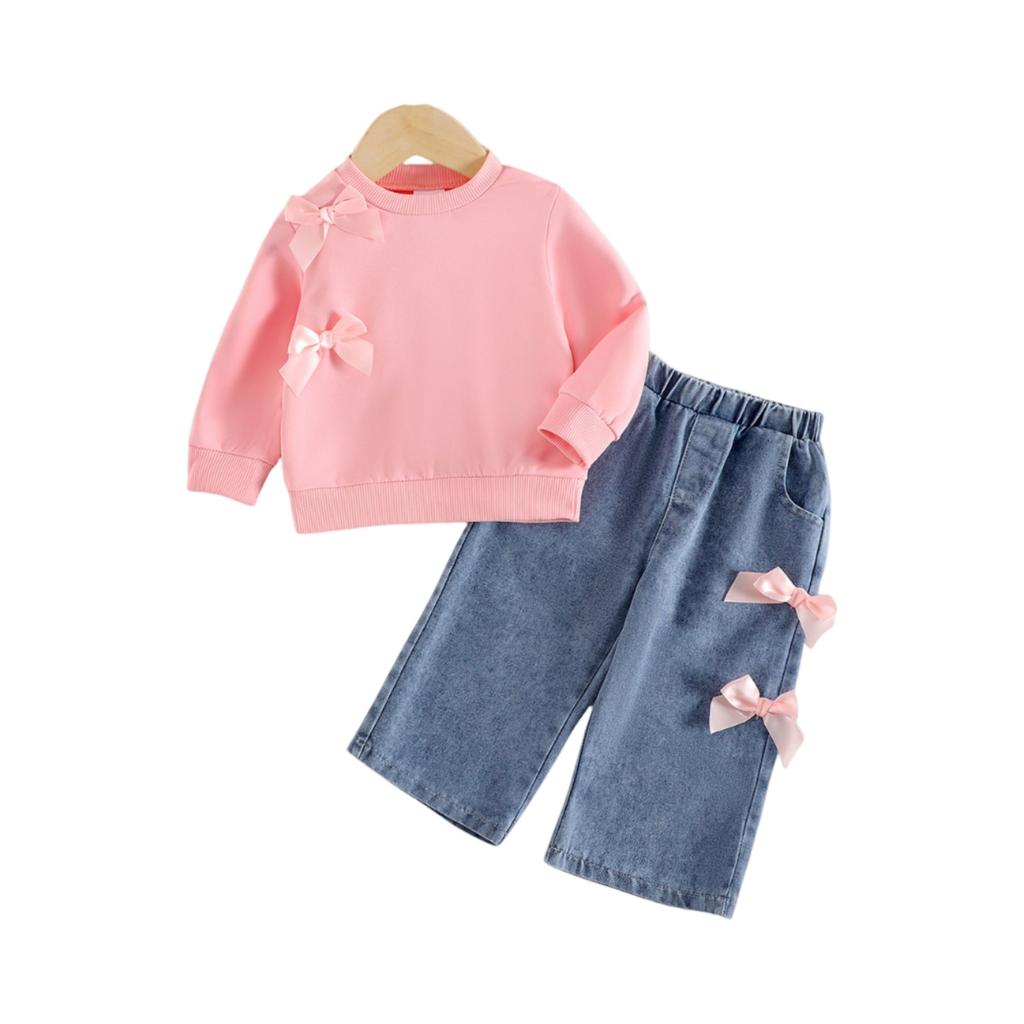 Kids Casual Long-Sleeve Set, Comfortable Daily Wear Outfits