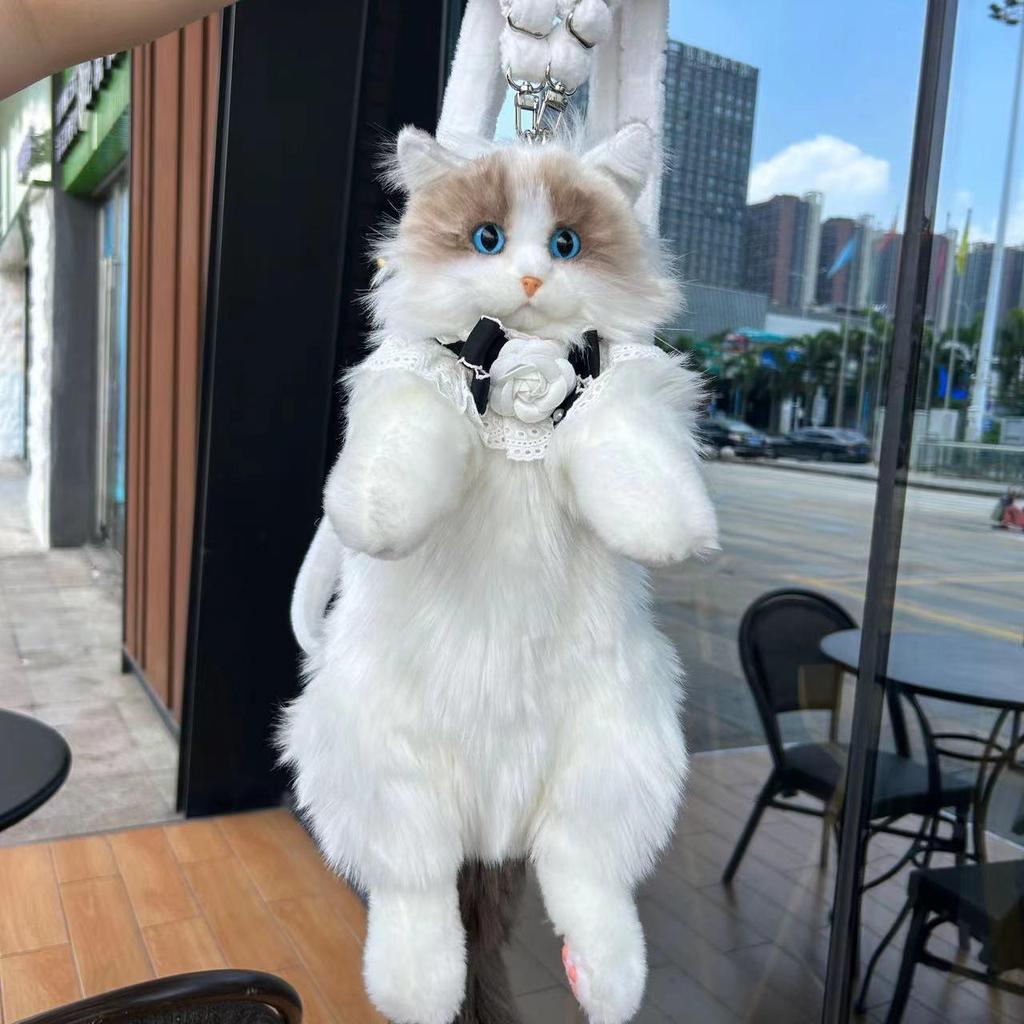 Ragdoll Cat Plush Backpack and Kitten Pillow Toy Gift