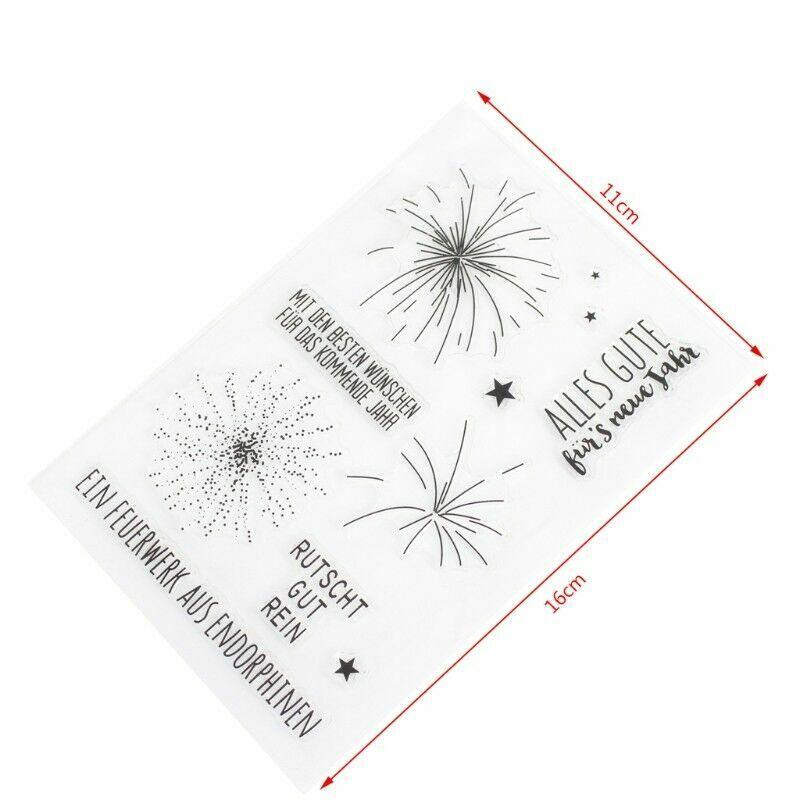 Happy New Year Fireworks Transparent Silicone Clear Stamps Seal for DIY Scrapbooking Album Paper Card Celebrate