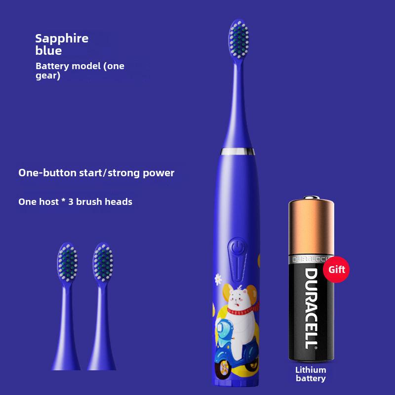 Waterproof Ultrasonic Kids' Electric Toothbrush - Cute Cartoon Design, Soft Bristles, IP7 Rated, Perfect Gift