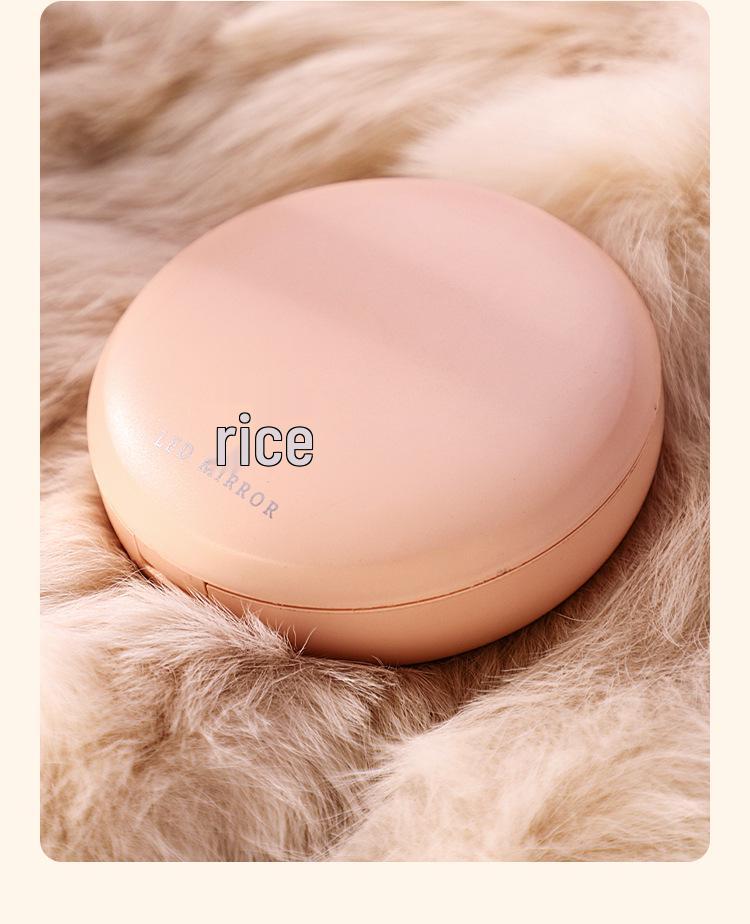 Portable USB-Charging LED Makeup Mirror: Double-Sided Folding Hand Warmer with Light & Magnification