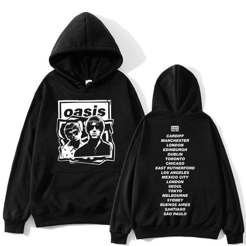 Rock Band O-Oasis Live 25 Tour Merch Hoodies Men's Women Fashion Long Sleeve Hoodie Oversized Vintage Hooded Sweatshirts