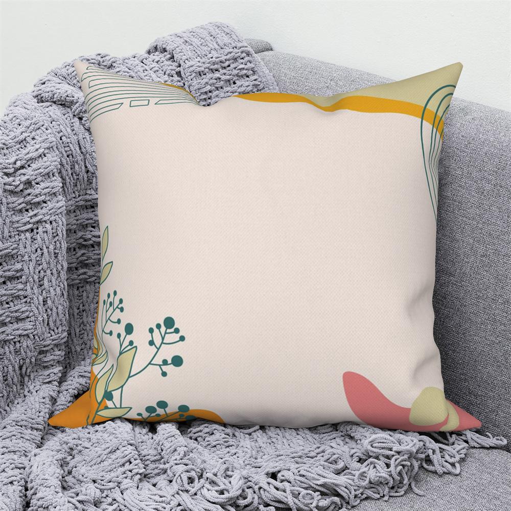 Pillowcase Decoration Home Office Car Abstract Branches and Leaves Nordic Curved  Sofa Cushion Cover