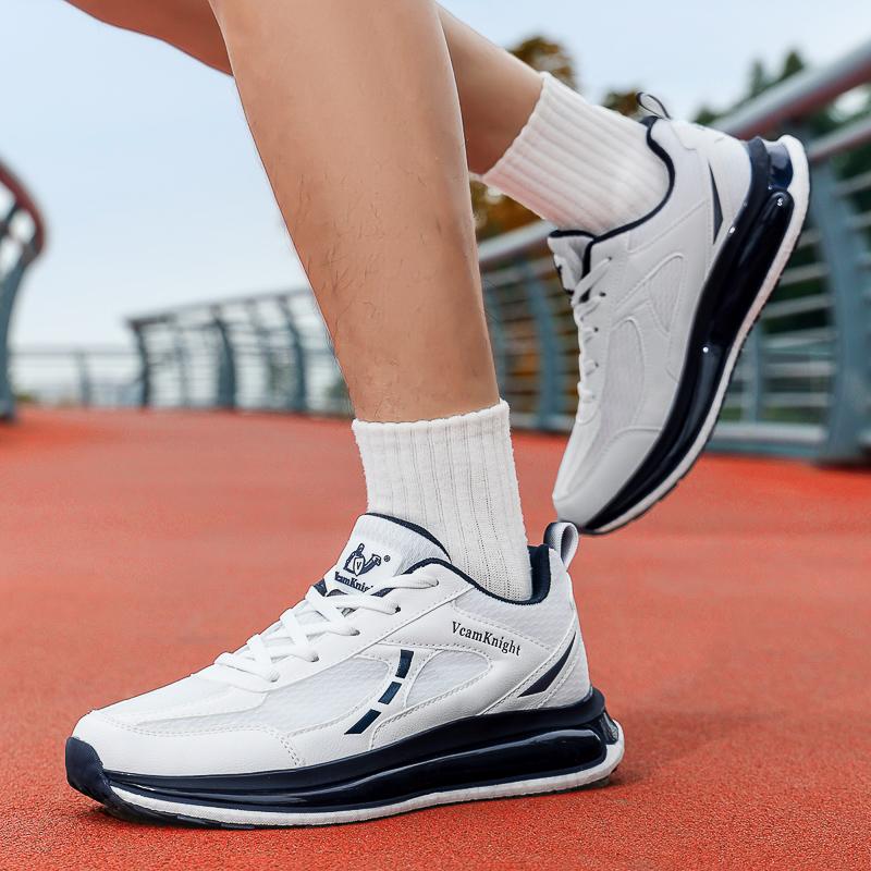 Running Shoes Men Lightweight Anti-slip Wear-resistant Casual Shoes Men Lace-up Sports Solid Color Breathable Walking Shoes Men