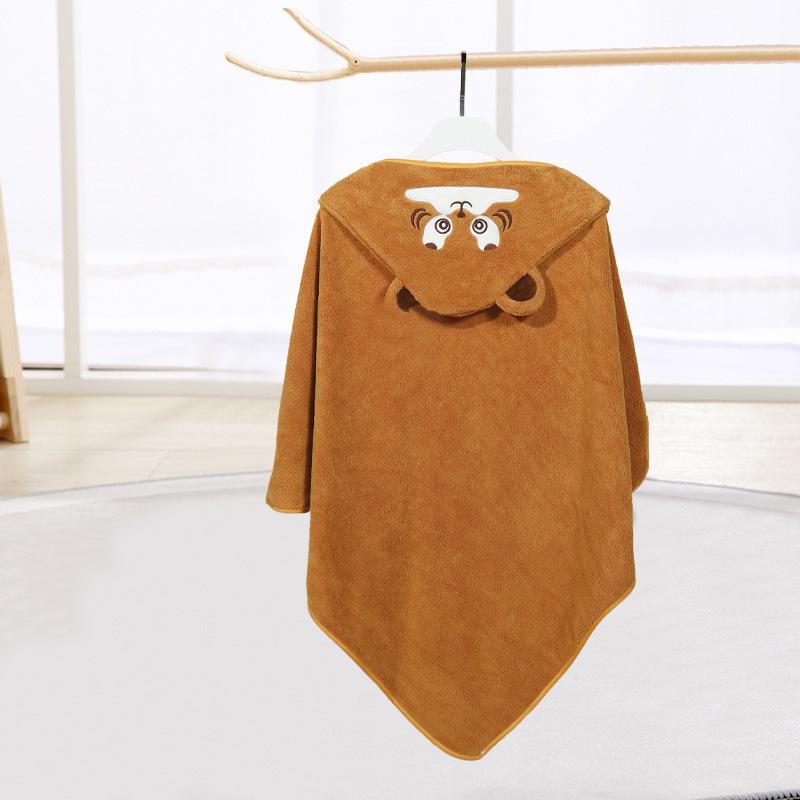 Newborn Cartoon Hooded Swaddle Blanket - Absorbent Coral Fleece for Spring & Autumn