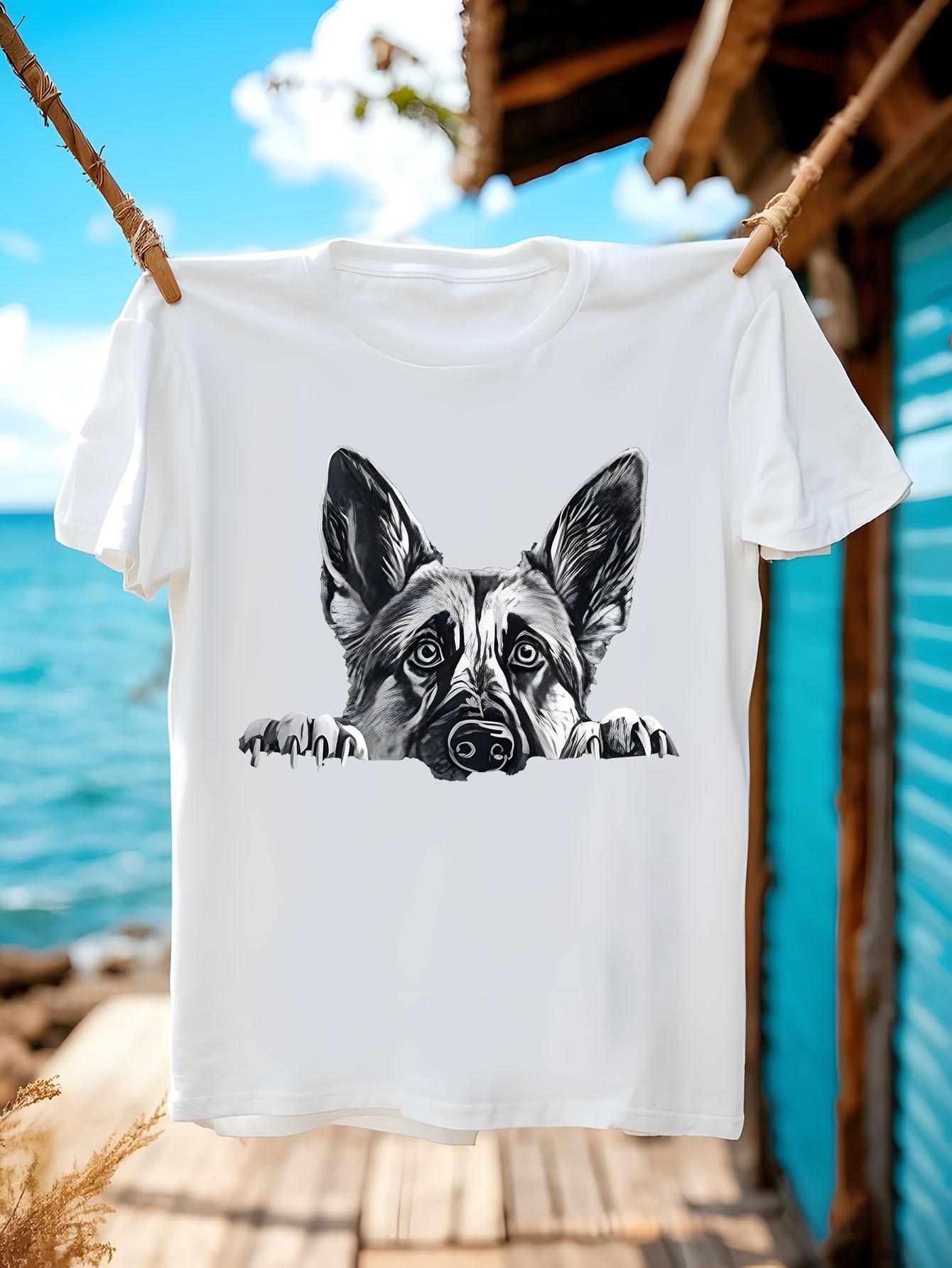German Shepherd Graphic Tshirt Graphic Tshirt - White Cre... XXXXL