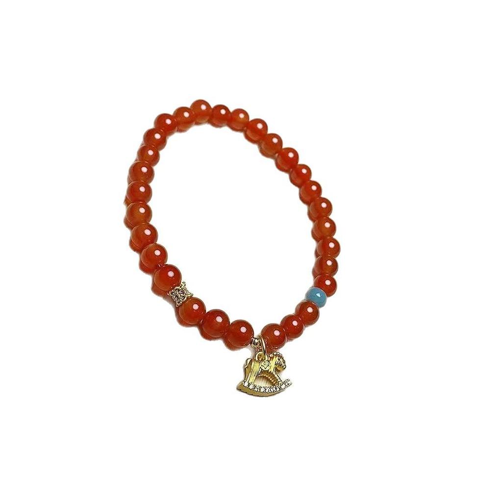 Chinese Zodiac Red Agate and Horse Bracelet: Elegant, Fashionable Jewelry for Women