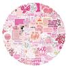 110 Pink Inspirational Chinese Graffiti Stickers for Suitcase, Water Bottle & Car
