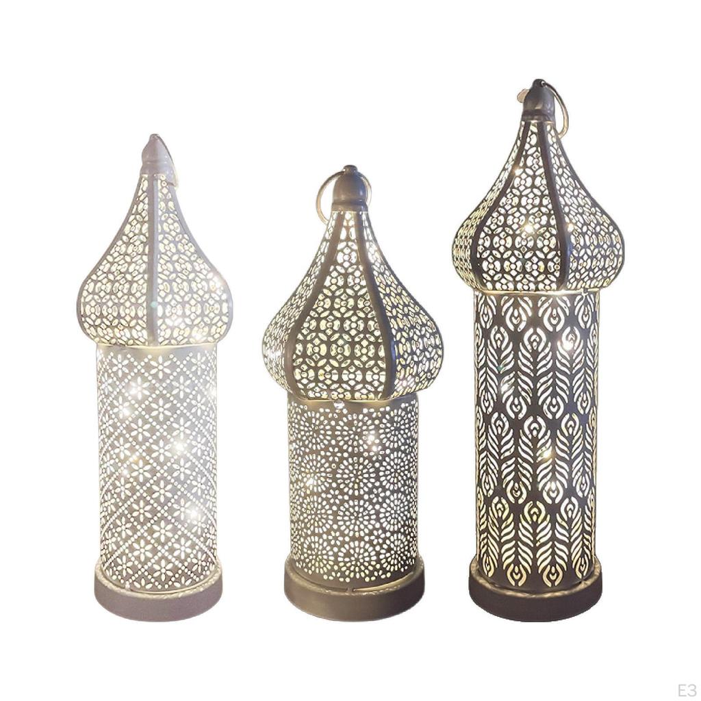 Decorative Hanging Lamp Crect Iron Crafts Lantern LED Fairy Light for Bedside