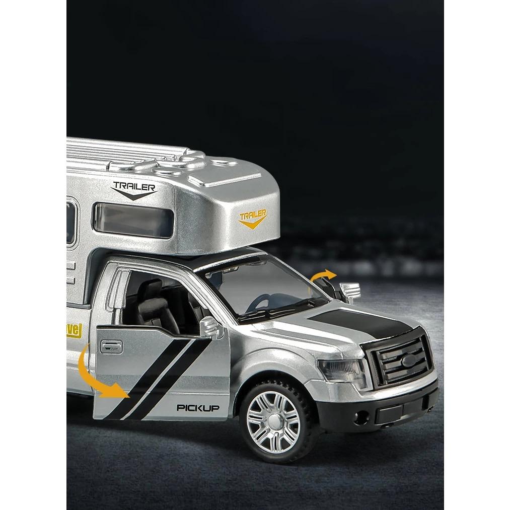 1/32 Ford F150 RV Pickup Truck Alloy Die Cast Toy Car Model Sound and Light Children's Toy Collectibles Birthday Gift