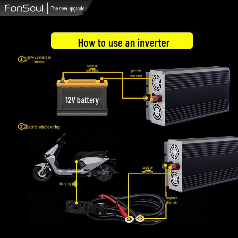 High-Power Pure Sine Wave Inverter: 800W-3000W, 12-72V To 220V Converter for Cross-Border Use