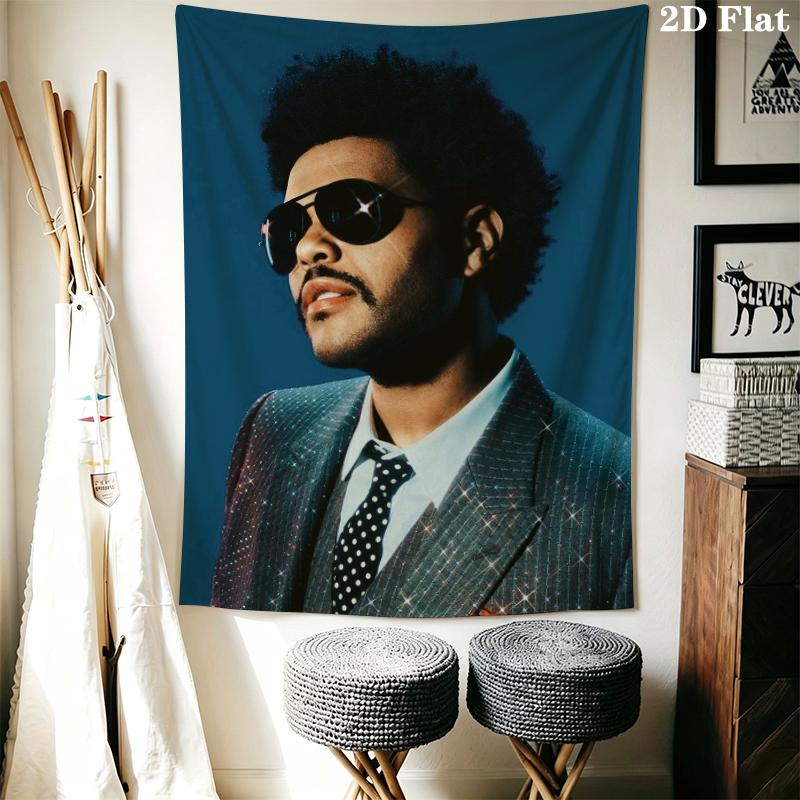 The Weeknd Wall Tapestry Aesthetic Wall Hanging Printed Fabric Blanket Decorative Tapestries for Bedroom Living Room Home Decor