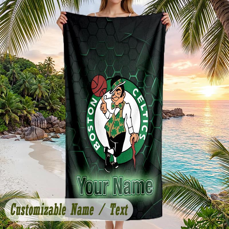 Beach Towel Celtic FC Print Custom Name Text Soft Towel for Swimming Pool