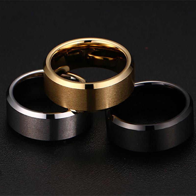 Trendy 8mm Wide Stainless Steel Personality Rings for Women & Couples