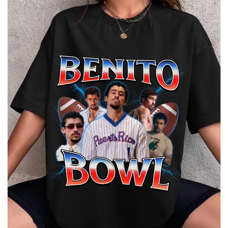 

Bad Bunny Super Bowl 2026 Graphic 100cotton Unisex Shirt Y2k Hip Hop ONeck Short Sleeve Unisexs Womens Summer Oversized Tshirt 2XL