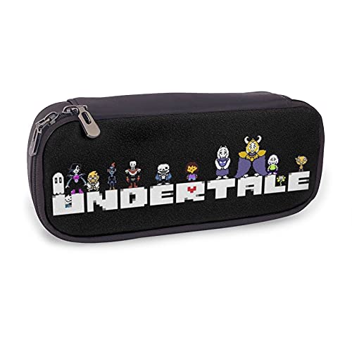 Undertale Pencil Case, Large Capacity, Multifunctional, Stylish Leather Pen Pouch, Simple Tool Pencil Case for Boys, Girls, and Kids, Suitable for Hig