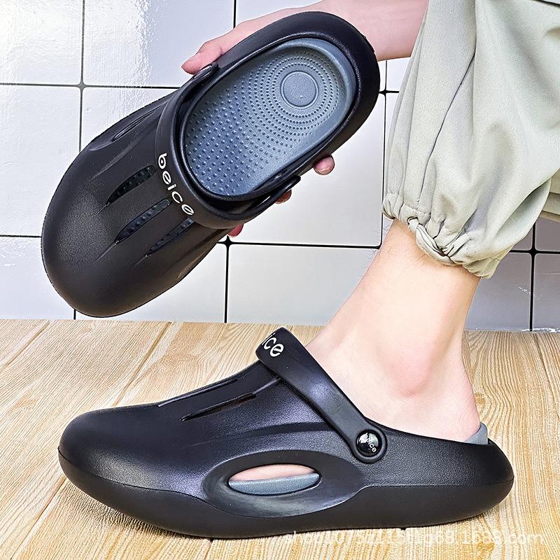 

Летние новые мужские дырчатые туфли для дома, нескользящие, легкие и дышащие, повседневная пляжная обувь, можно распространять 39-40 серый