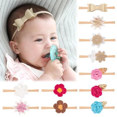 80508 Baby PU Bow Seamless Headband - Cute Infant Hair Accessory
