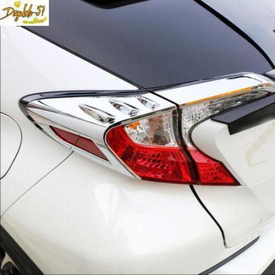 For 2016- Toyota CHR C-HR 4pcs Chrome Rear Tail Light Lamp Cover Trim