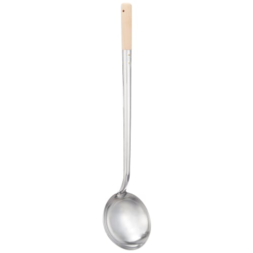 Endo Shoji Commercial Chinese Ladle, Medium, 18-0 Stainless Steel Body with Beech Handle, Made in Japan, ATY11002