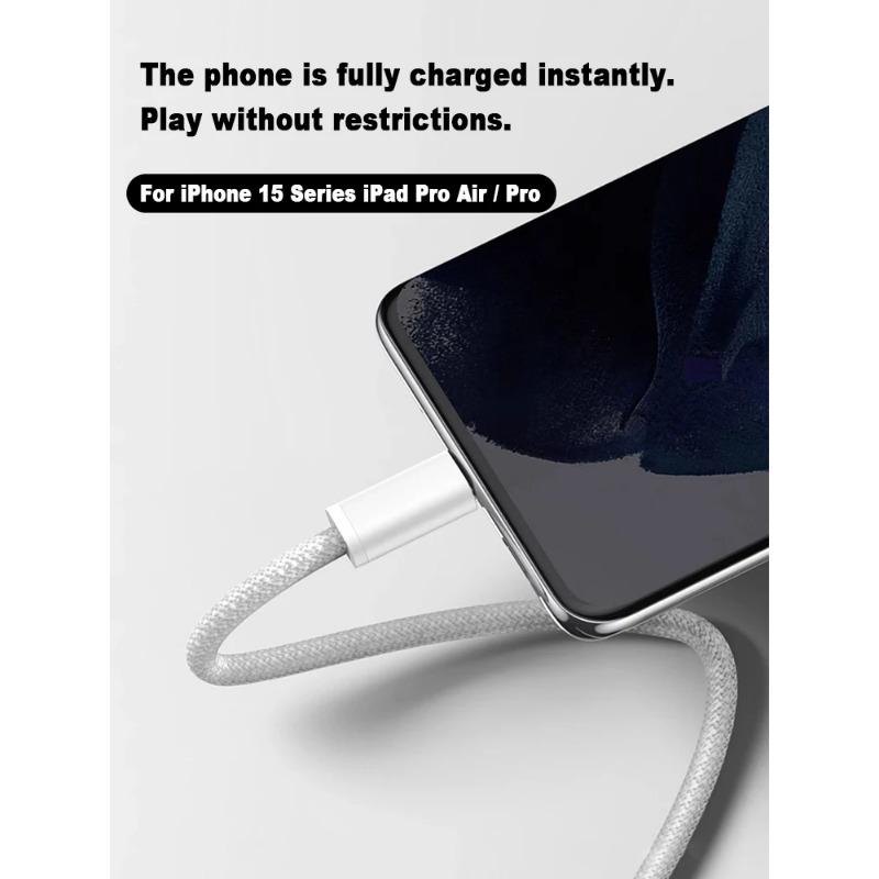 1m 1.5m 2m USB C To USB C Charging Cable For iPhone 15 16 Plus Pro Max iPad Pro Air Type C To Type C  PD Fast Charging Cord