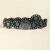 Oval Eyelets Belt for Women Bohemian Style Waist Belt Hollowed Out Wide Belt for Teens Girls Female Western Cowboy Belt