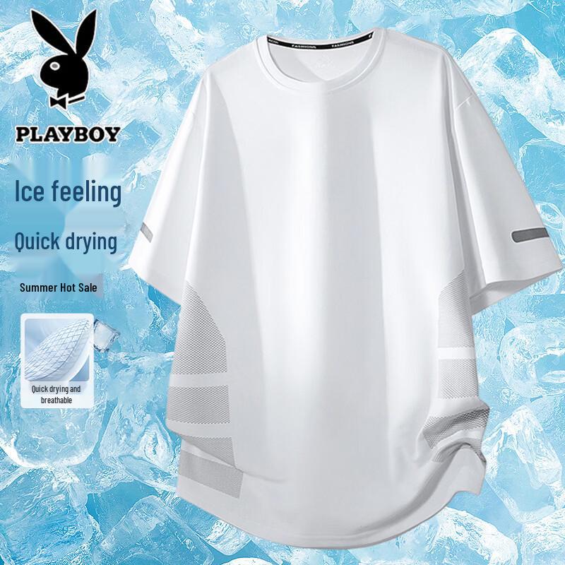 PLAYBOY Men s Cooling Loose Fit Short Sleeve T-Shirt M