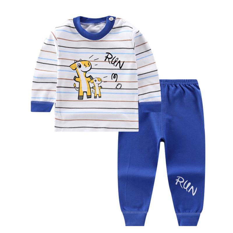 2pcs/set Kids Home Wear Suit Cartoon Printing Long Sleeves Tops Trousers Children Underwear Set