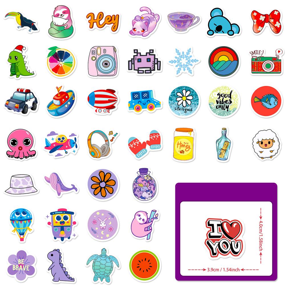 100 Small Size 4Cm Anchor Mix And Match Graffiti Stickers Ins Wind Summer Small Fresh Graffiti Luggage
