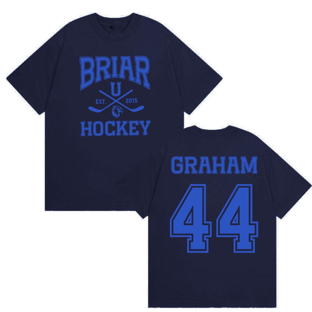 Briar Hockey Graham 44 T-Shirts Briar University Außerhalb des Campus TV-Serie T-Shirt Herren Damen Kleidung Baumwolle T-Shirt