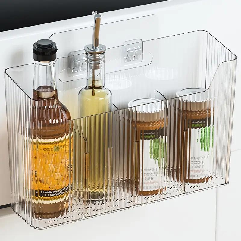 Kitchen Cabinet Door Storage Box Wall-mounted Punch-free Cabinet Plastic Wrap Hanger Bathroom Toilet Storage Rack