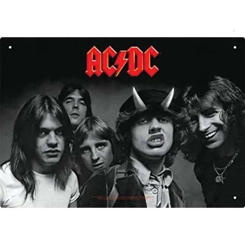 AC DC Vintage Heavy Music Cool Classic Rock Band Metal Tin Sign for Home Restaurant Cafe Bar Art Wall Decoration Gifts 26T0104 26T0104