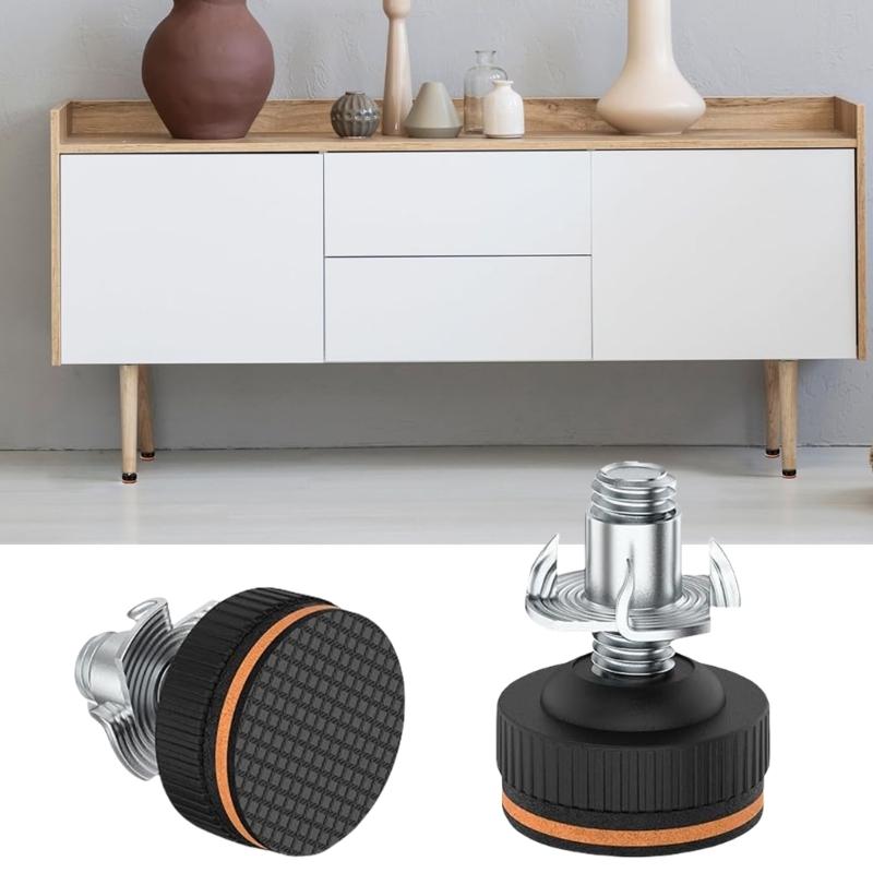 Adjustable 3/8" Furniture Leg Levelers with High Density Rubber Floor Protectors Adjustable Leg Levelers for Furnitures