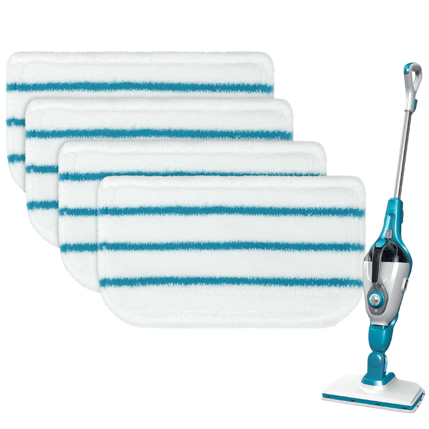 

Сменные салфетки для паровой швабры, совместимые с Decker Steam Mop SM1600, SM1610, SM1620, HSM13E1, Cleaner и Decker Steam Mop, сменные накладки для чистки пола 4 Pack Black+Decker Mop Pads