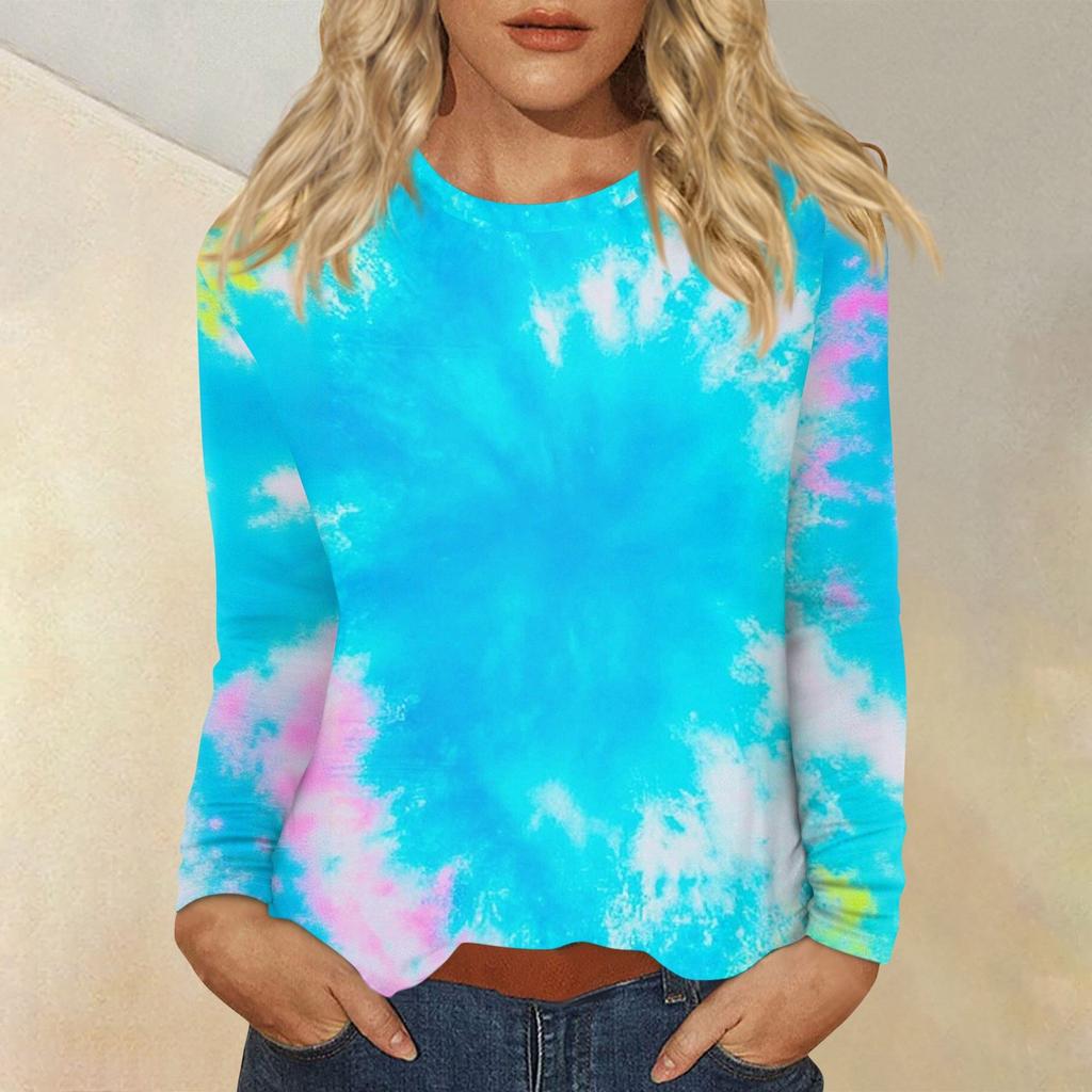 Women's Daily Casual Long-sleeved Printed O-neck Top