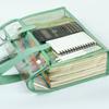 PVC Thickened Transparent Handbag Colorful Storage Bag Large Capacity Waterproof Portable Handbag File Pocket Students Office Supplies