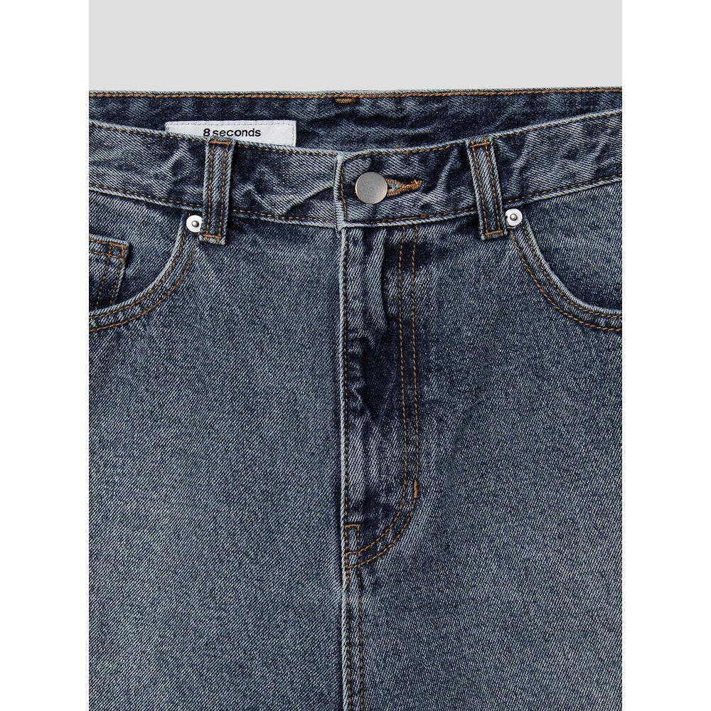 8SECONDS Wide Fit Cut Denim Shorts Navy (264725Cper)