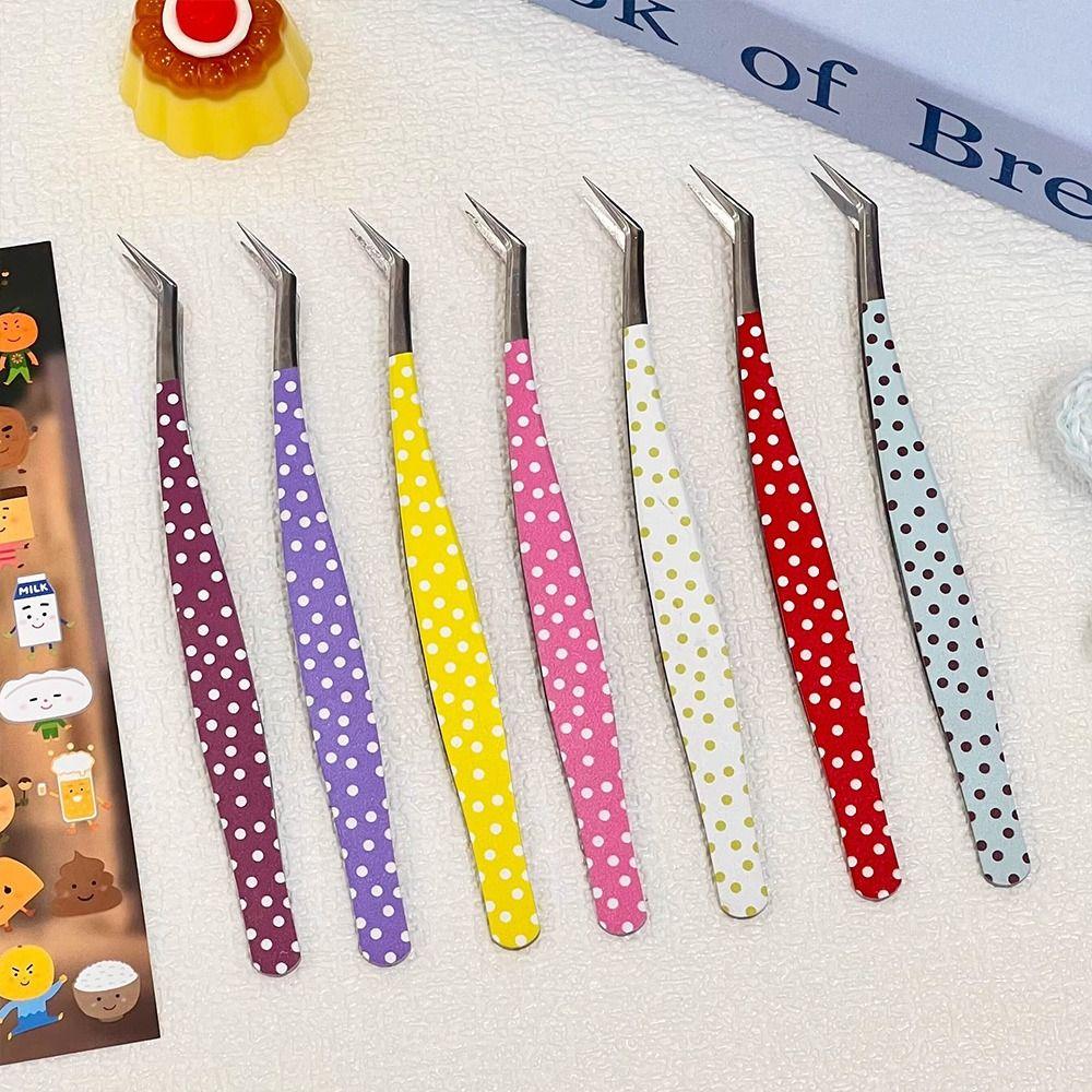Stainless Steel Curved Stickers Tweezers Anti-static Lashes Extension Tweezer Extensions Grafting