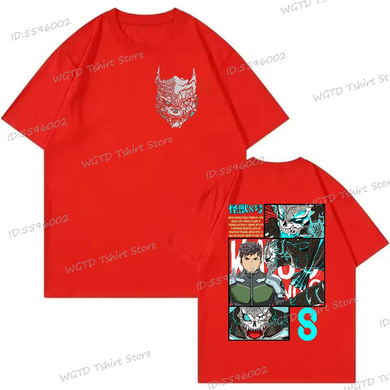 Japan Anime Kaiju No 8 T-shirts for Men Harajuku Vintage O-Neck Short Sleeve Tee Men Women Monster 8 Fashion Casual Tops Tees