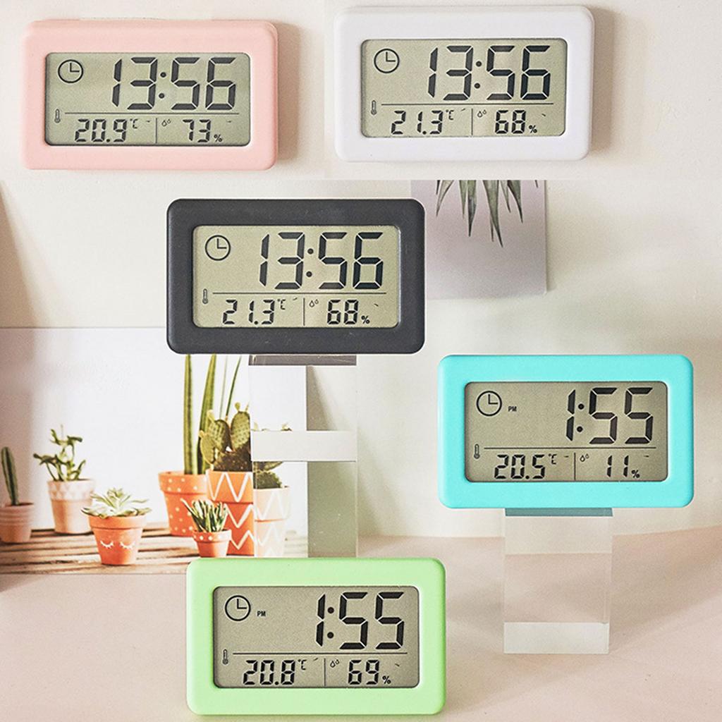 Electronic Clock Featuring Large LCD Display and Accurate Temperature Humidity Meter Sensor