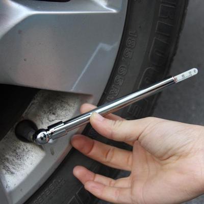 Tire/Tyre Air Pressure Test Meter Pen Shape Pressure Gauge Silver 5-50 PSI