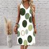 Plus Size V Neck Sleeveless Dress Forest Valley Waterfall Natural Print For Outdoor Hiking Adventure