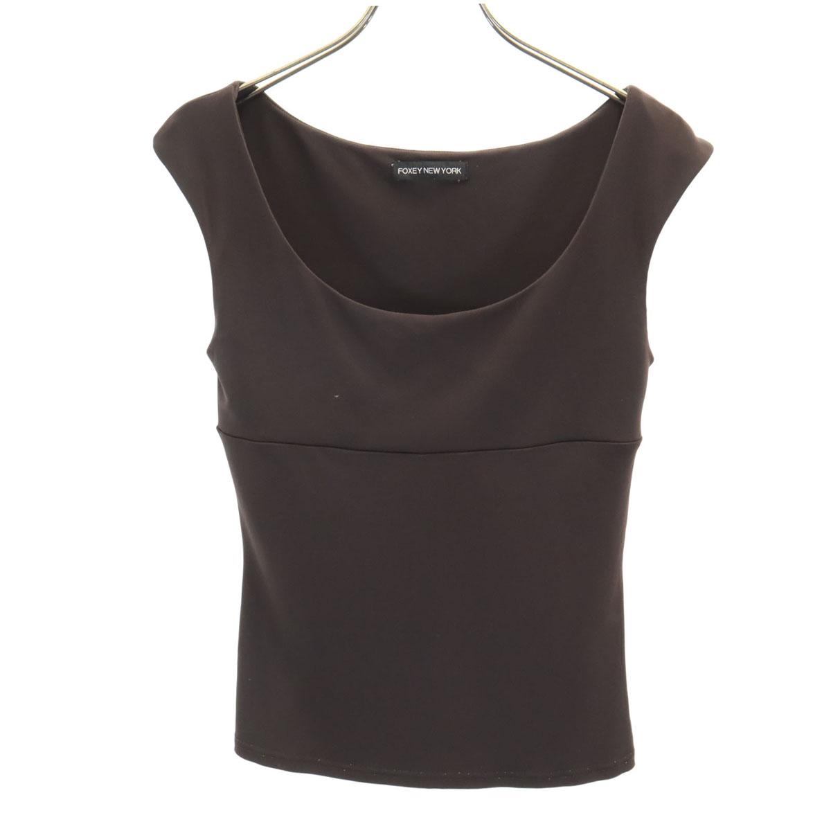 

FOXEY NEW YORK сделано в Японии Без рукавов Вырез Коричневый Женский Б/у