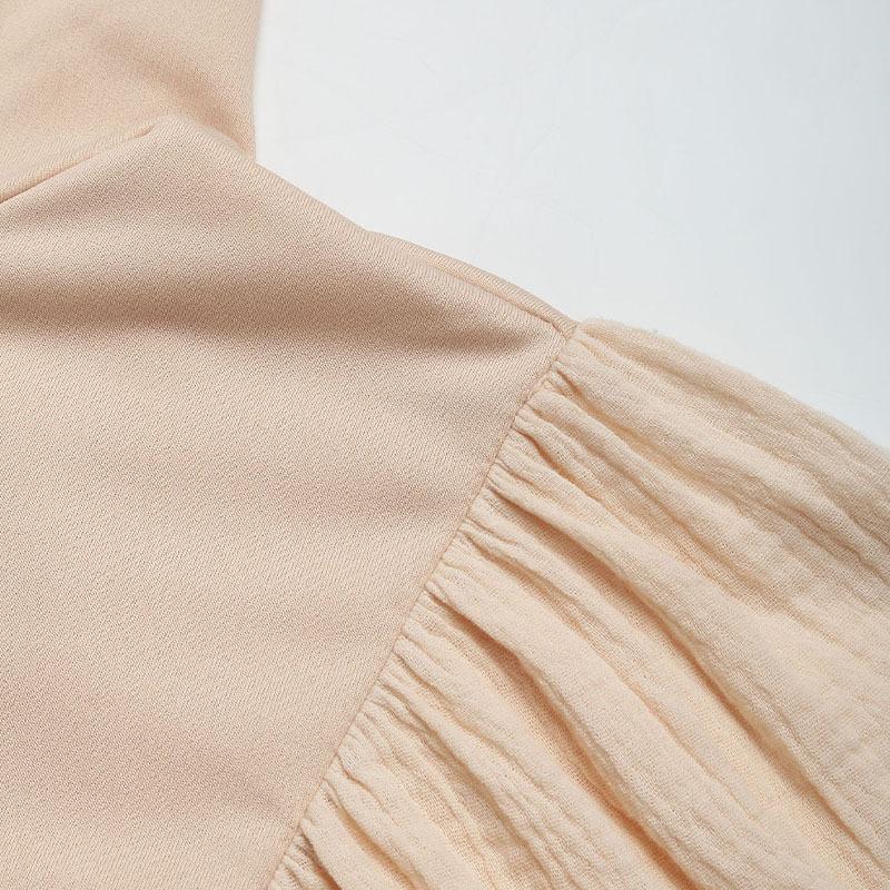 Wiosenno-jesienna damska bluza z kapturem i bufiastymi rękawami