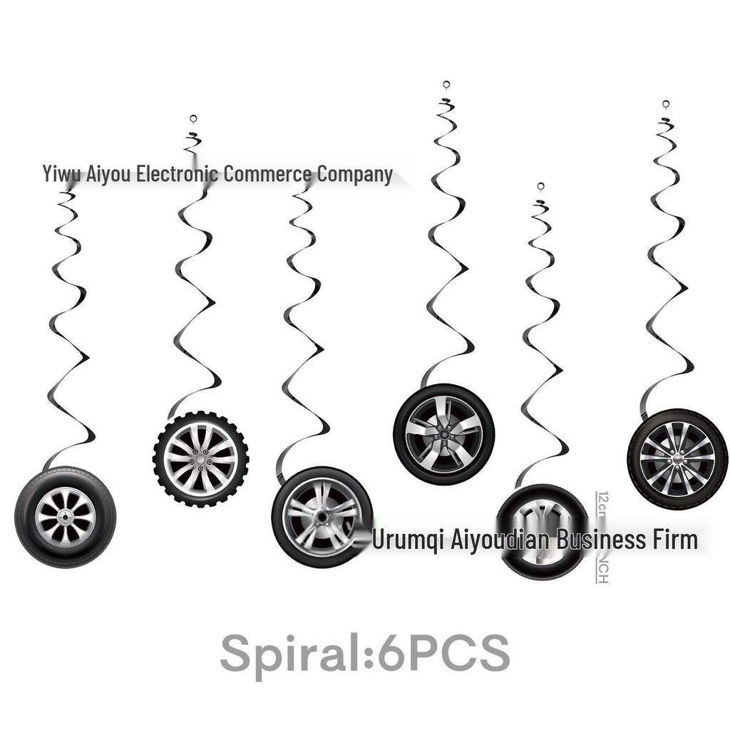 Grenzüberschreitendes Reifen Geburtstagsfeier Geschirrset: Teller, Tassen, Servietten, Banner, Spirale & Messer