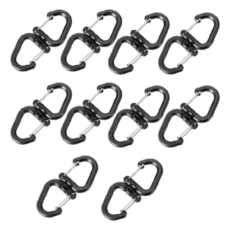 Outdoor Camping Double Hooks 360 Rotating Double Carabiner Portable S Chain Hooks Backpacks Keychain Carabiner Enduring