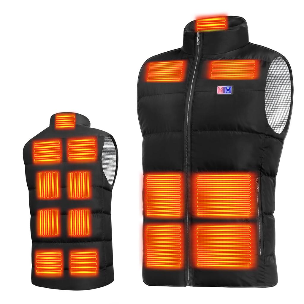 Electric Heated Vest with Independent Front and Back Temperature 15 Heating 3 Temperature Fast Cold Fully Made with USB Heated Temperature Rapid