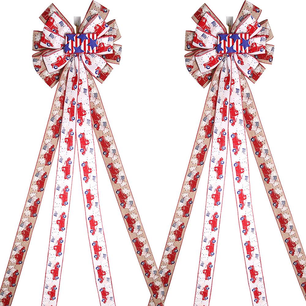 Colorful Cartoon Style American Independence Bow Indoor Decoration For Festive Christmas
